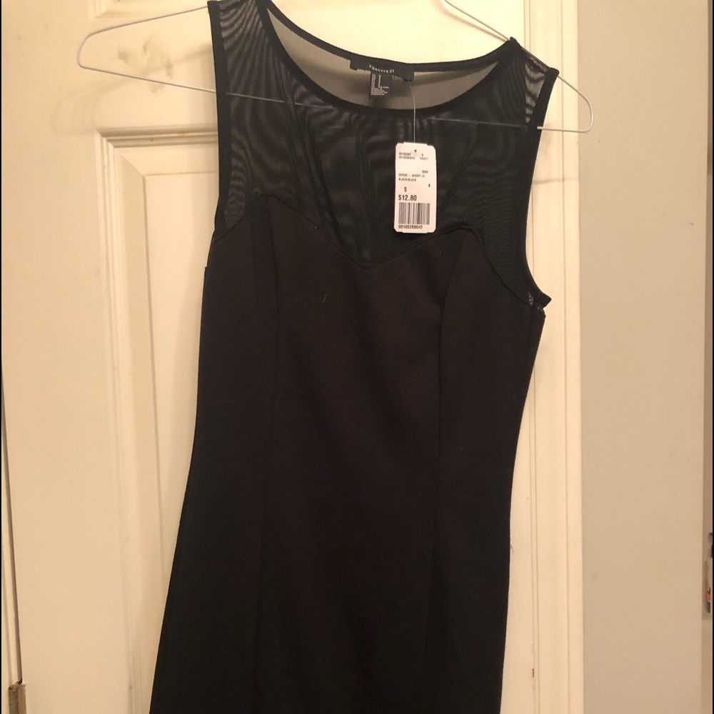Black tight dress with mesh top